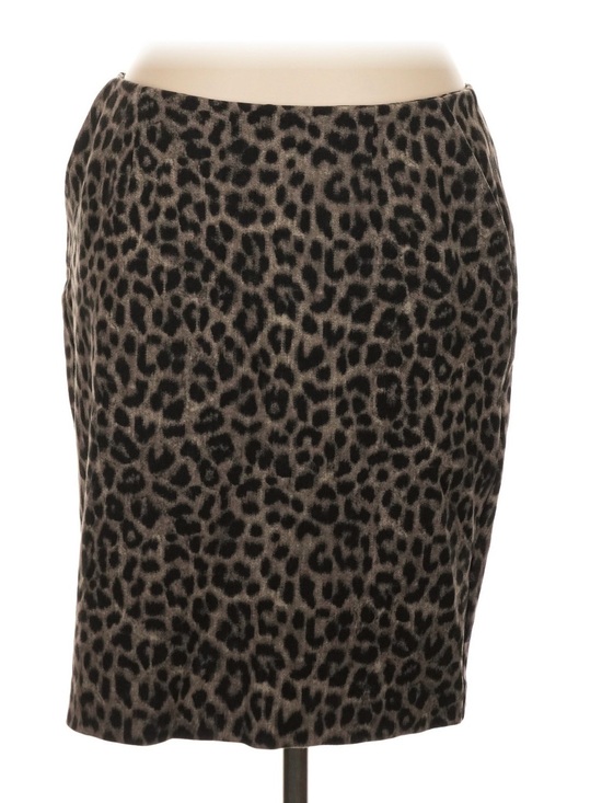 CAbi Dresses & Skirts - CAbi Animal-Print Pencil Skirt in Black and Taupe - Size 8 - New Condition